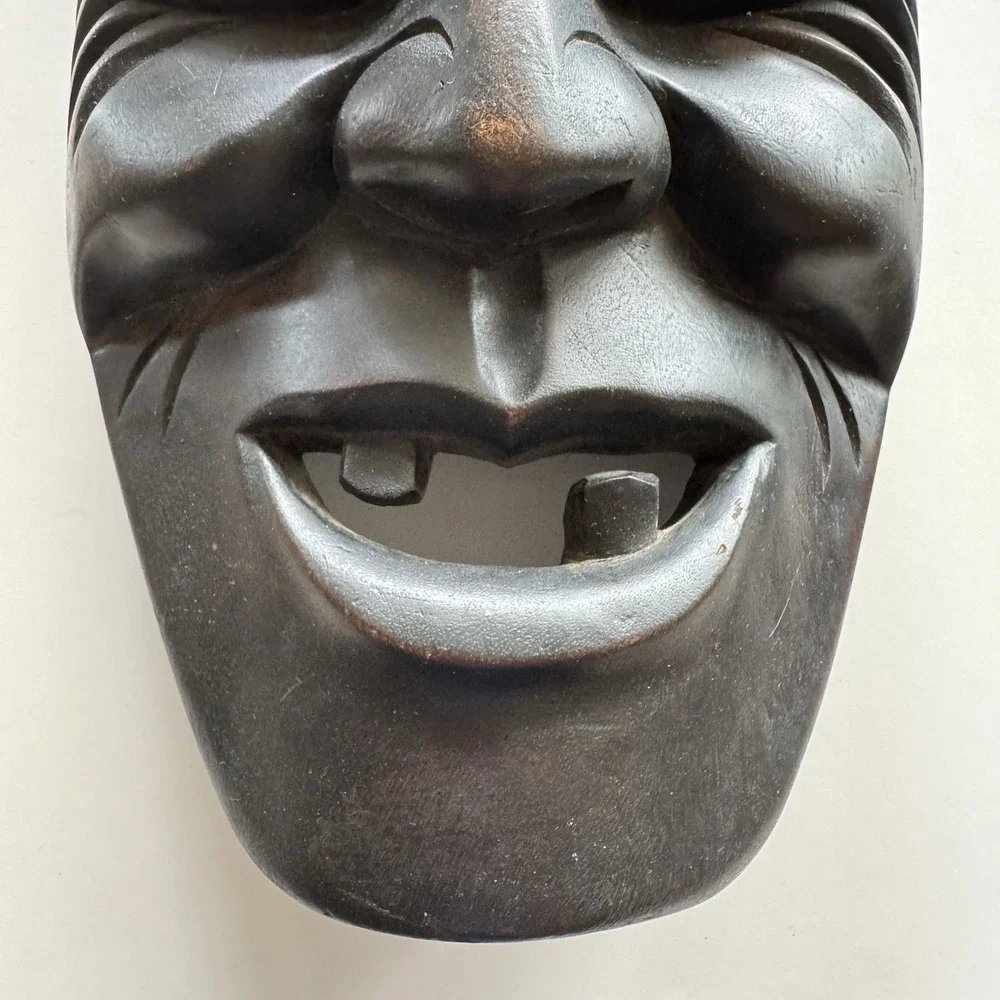 Large Hand Carved African Mask Wall Hang 13.5x8x3